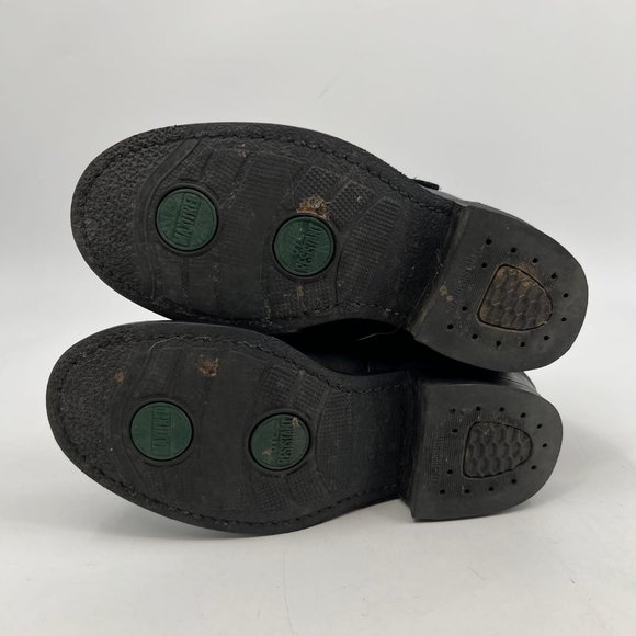 Frye Black Leather Block Heeled Boots | Buckle Accent - Picture 10 of 10